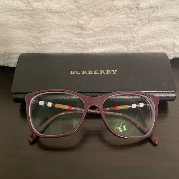Burberry Accessories - Burberry Purple Eyeglasses with Case